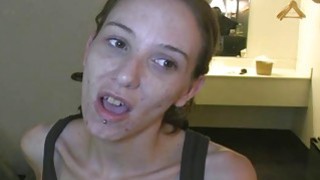 Petite Needle Hooker Sucks and Fucks for Crack