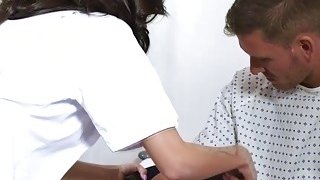 Horny Nurse sucking her patients big cock